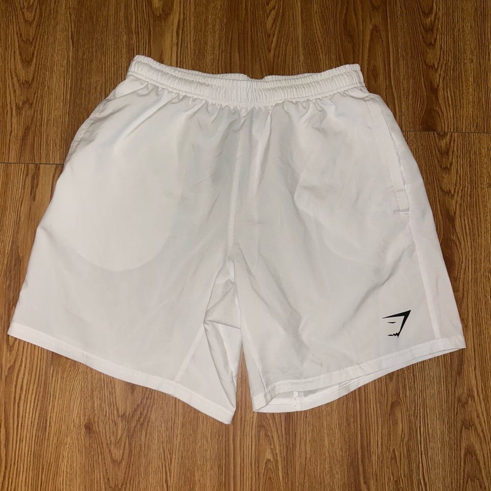 White Gym Shark Men Shorts